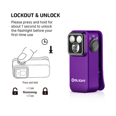 Oclip Pro Clip on Flashlight with Floodlight Spotlight and Red Light-Limit Color
