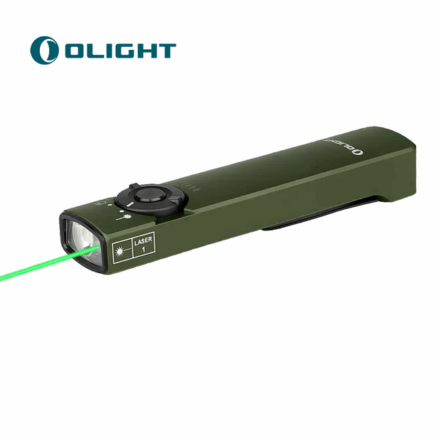Arkfeld Flat Flashlight with Green Laser & White Light