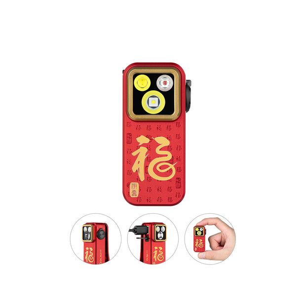 Oclip Pro Clip on Flashlight with Floodlight Spotlight and Red Light-Limit Color