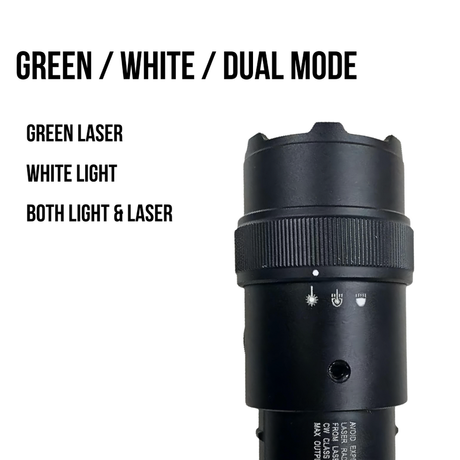 AGC 1600 Lumens Triangle Grip Tactical Flashlight with Green Laser