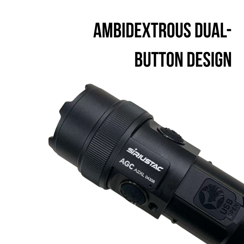 AGC 1600 Lumens Triangle Grip Tactical Flashlight with Green Laser