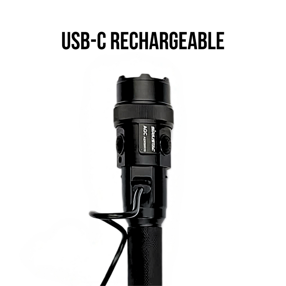 AGC 1600 Lumens Triangle Grip Tactical Flashlight with Green Laser