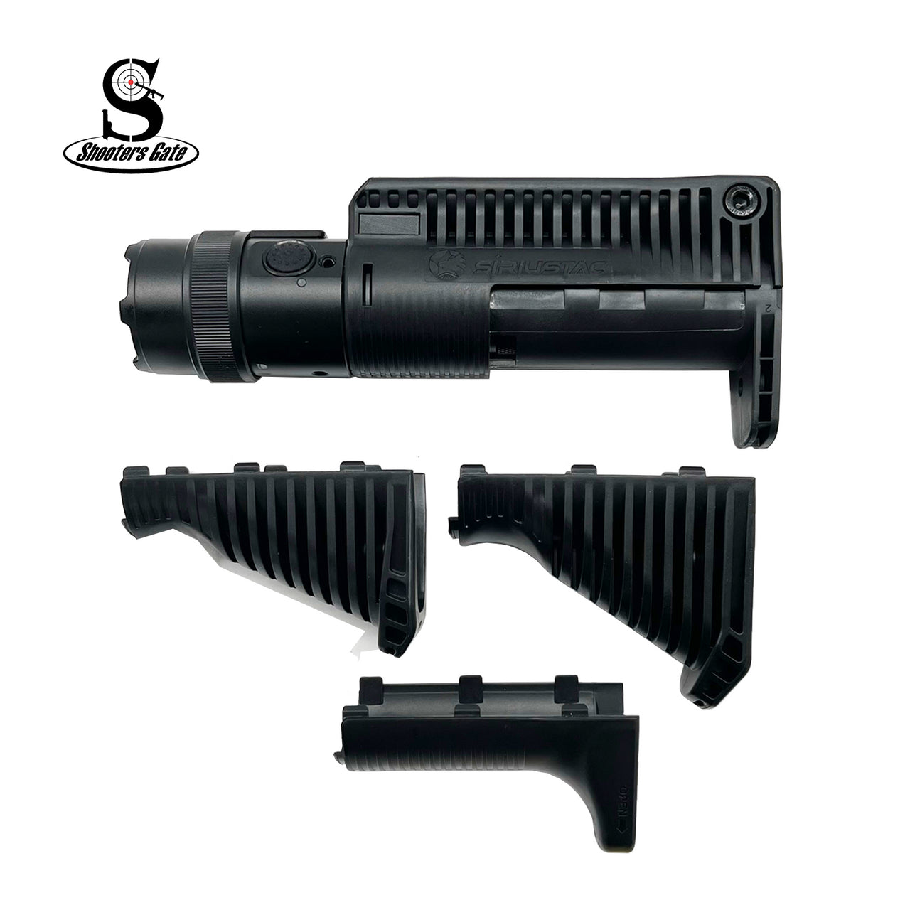 AGC 1600 Lumens Triangle Grip Tactical Flashlight with Green Laser