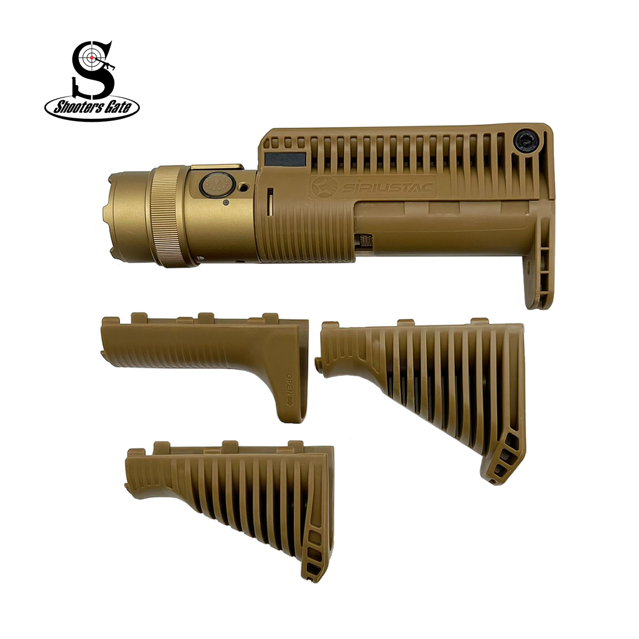 AGC 1600 Lumens Triangle Grip Tactical Flashlight with Green Laser