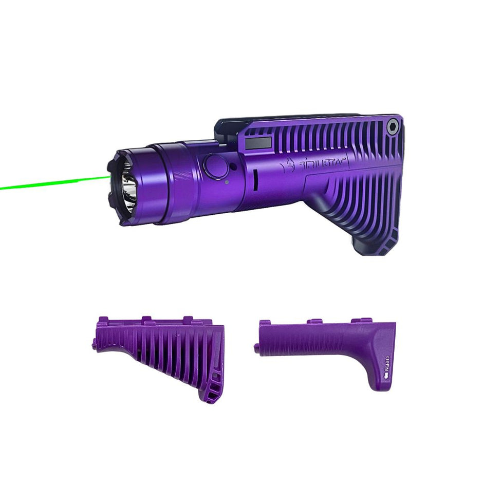 AGC 1600 Lumens Triangle Grip Tactical Flashlight with Green Laser