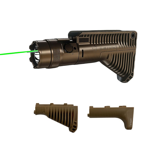 AGC 1600 Lumens Triangle Grip Tactical Flashlight with Green Laser
