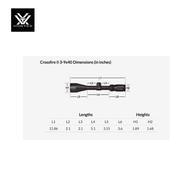 CROSSFIRE® II 3-9X40 Dead-Hold BDC (MOA) Reticle | 1 inch Tube