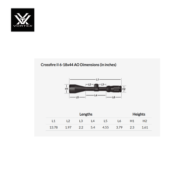 CROSSFIRE®  II 6-18X44 AO Dead-Hold BDC (MOA) Reticle | 1 inch Tube
