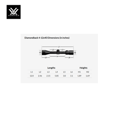 DIAMONDBACKÂ® 4-12X40 Dead-Hold BDC (MOA) Reticle | 1 inch Tube