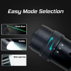 AGC 1600 Lumens Triangle Grip Tactical Flashlight with Green Laser