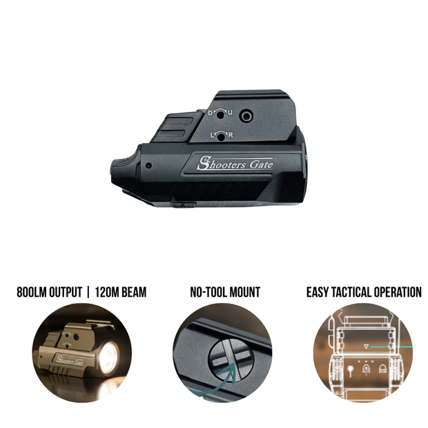 ShootersGate HMGL 800lm Rechargeable Green Laser Light with Strobe