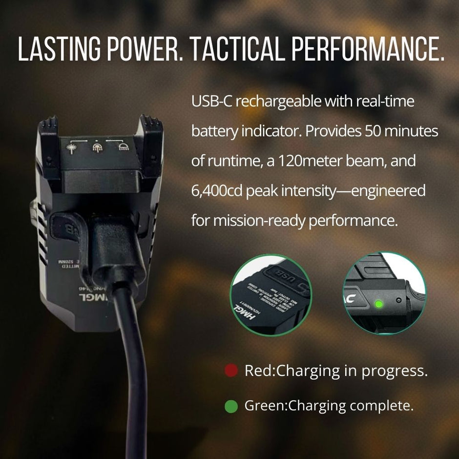 ShootersGate HMGL 800lm Rechargeable Green Laser Light with Strobe