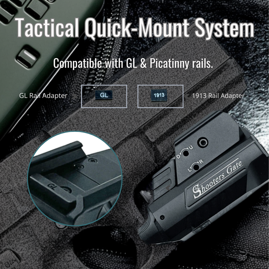 ShootersGate HMGL 800lm Rechargeable Green Laser Light with Strobe