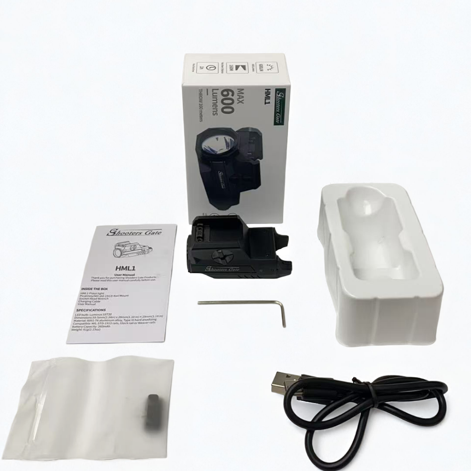HML1 600 lm Rechargeable Tactical Light w/ Strobe