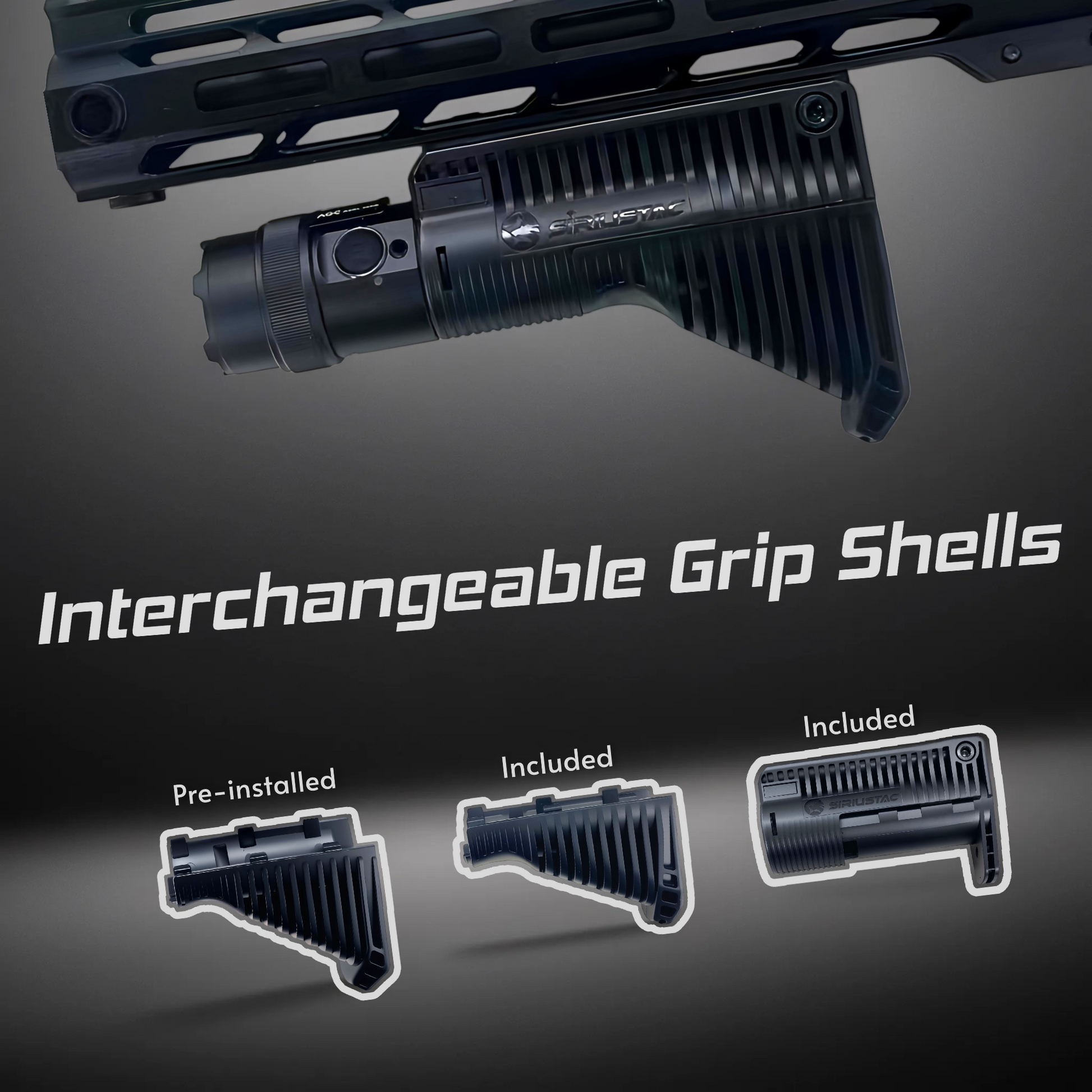 AGC 1600 Lumens Triangle Grip Tactical Flashlight with Green Laser