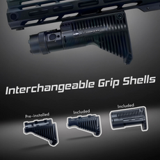 AGC 1600 Lumens Triangle Grip Tactical Flashlight with Green Laser
