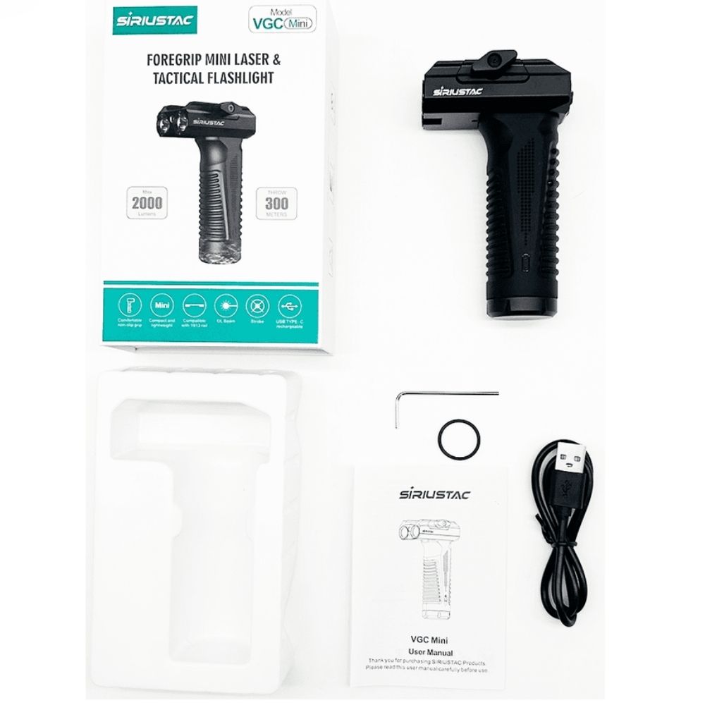 VGC mini Rechargeable 2000 Lumen Foregrip Light with Green Laser
