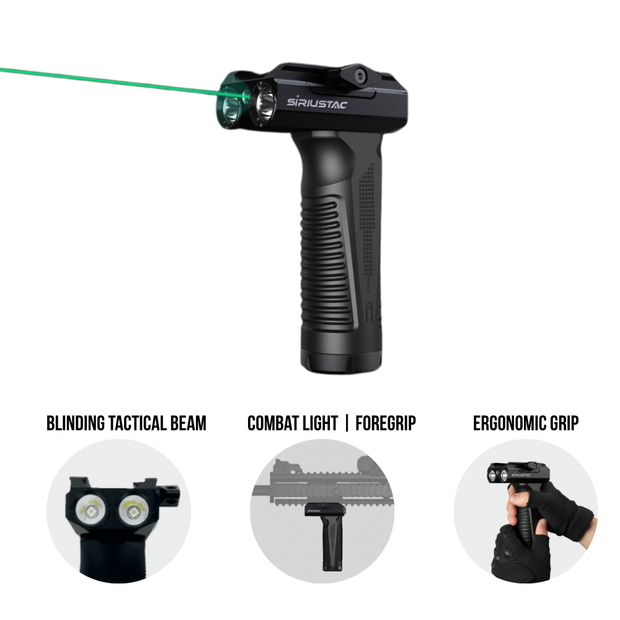 VGC mini Rechargeable 2000 Lumen Foregrip Light with Green Laser