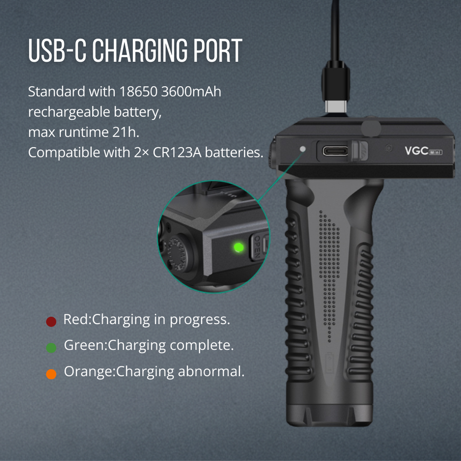VGC mini Rechargeable 2000 Lumen Foregrip Light with Green Laser