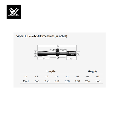 VIPER® HST 6-24X50 VMR-1 (MOA) Reticle | 30 mm Tube